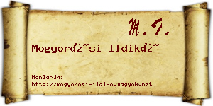 Mogyorósi Ildikó névjegykártya