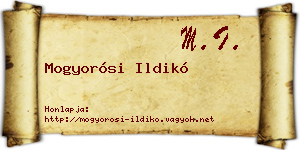 Mogyorósi Ildikó névjegykártya